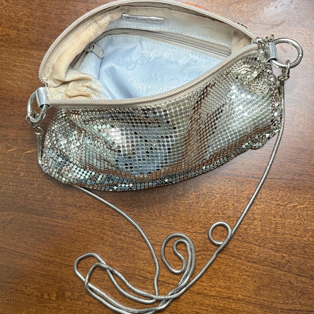 Whiting & Davis Silver Mesh Event Bag With Snake Chai… - Gem